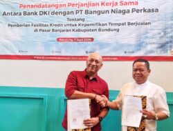 Sinergi Bank DKI dan PT Bangun Niaga Perkasa Beri Kredit Kepemilikan Tempat Berjualan ke Pedagang Pasar Sehat Banjaran Kabupaten Bandung