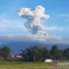 Abu Vulkanik Tersembur Hingga 1000 Meter dari Gunung Marapi di Sumatera Barat