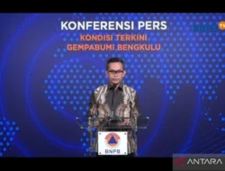 Presiden Instruksikan BNPB Tangani Cepat Dampak Gempa Bengkulu